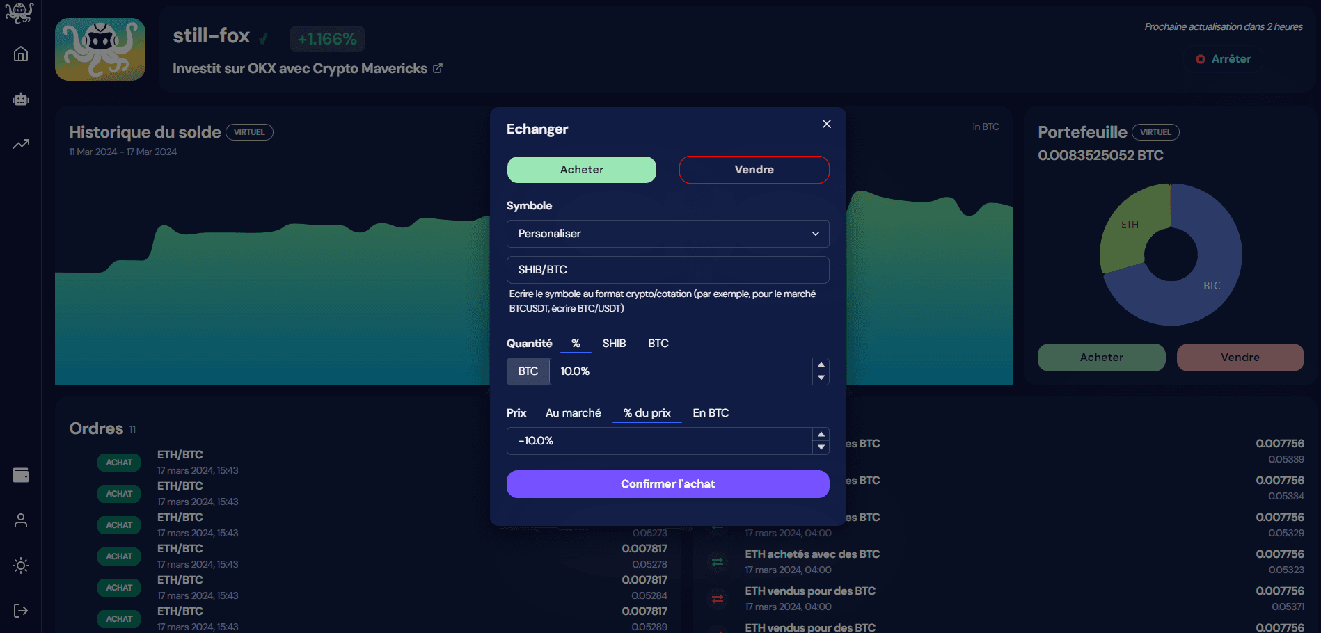 Acheter et vendre des cryptomonnaies directement depuis votre OctoBot
