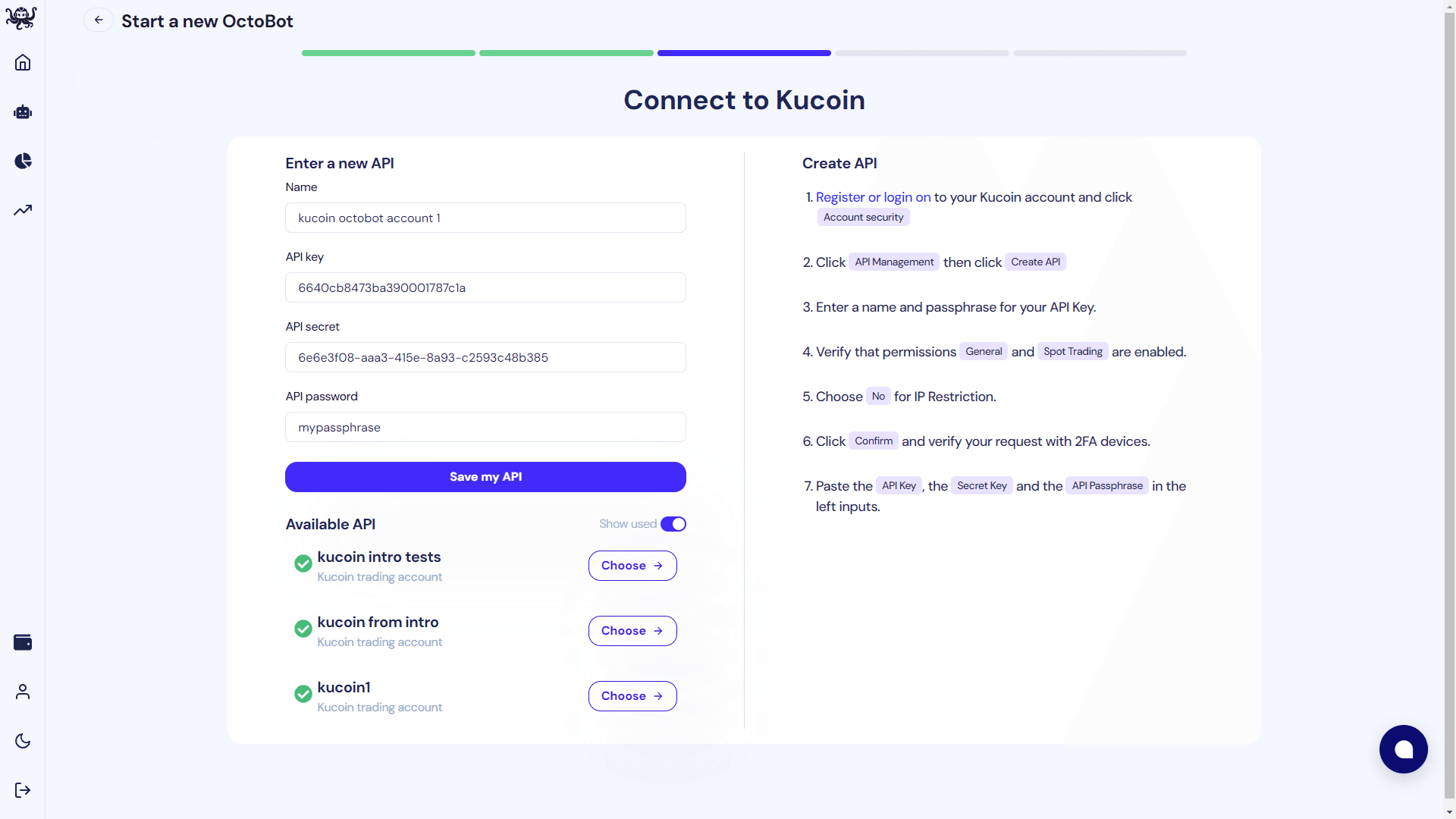 add API Key to octobot cloud from strategy start