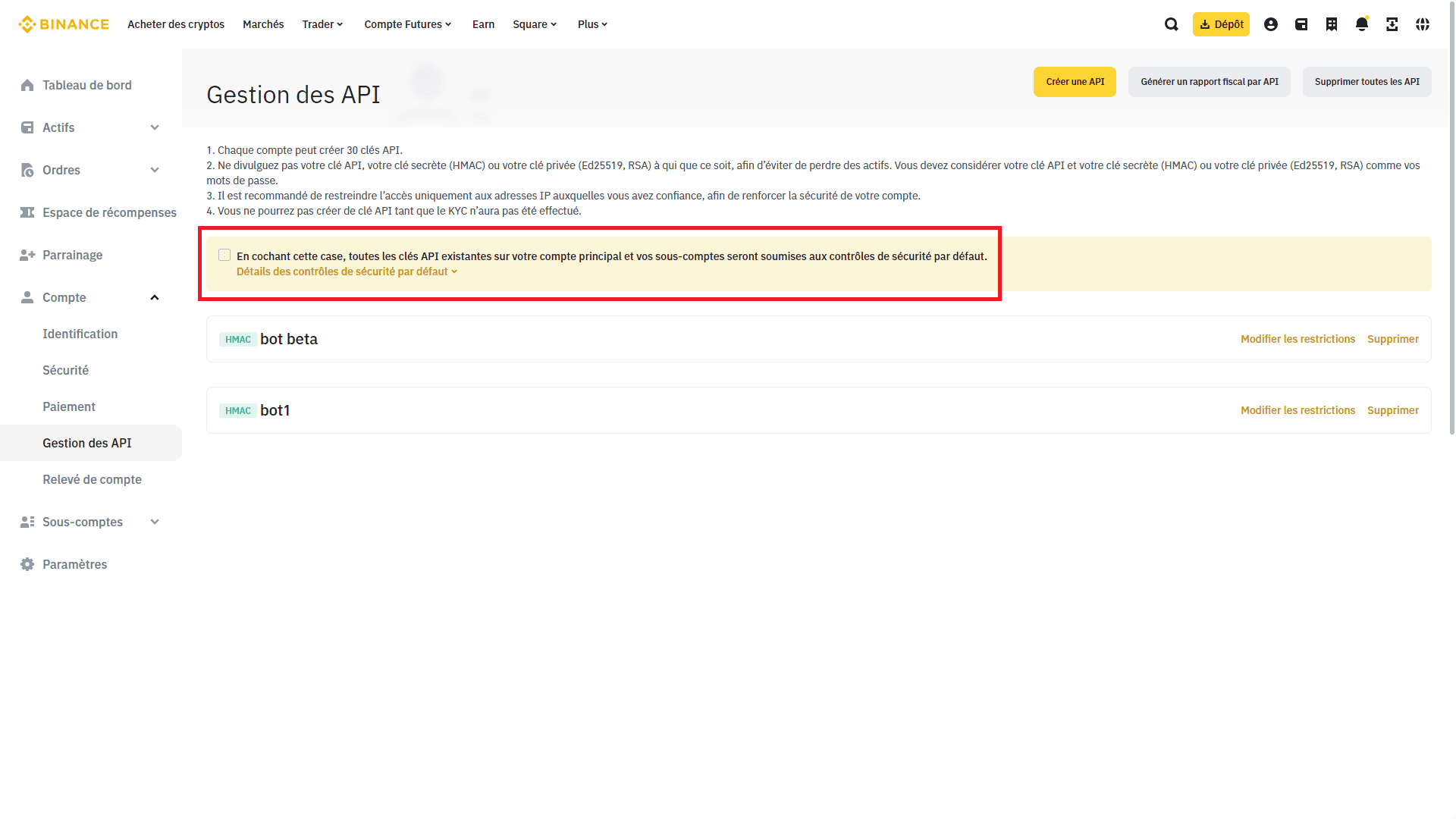 apis liste controle securite