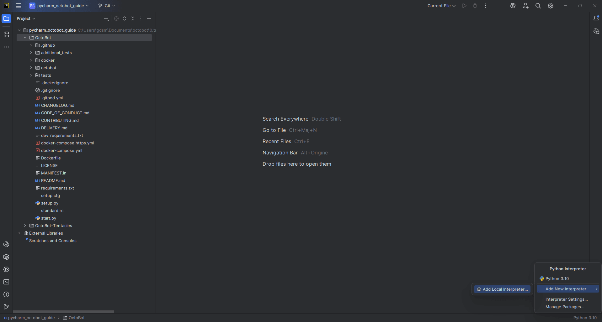 create pycharm interpreter
