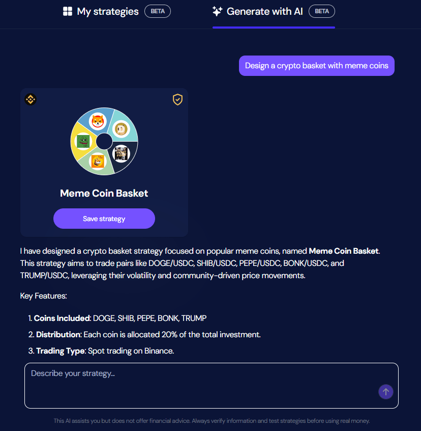 creating a meme coins crypto basket using ai