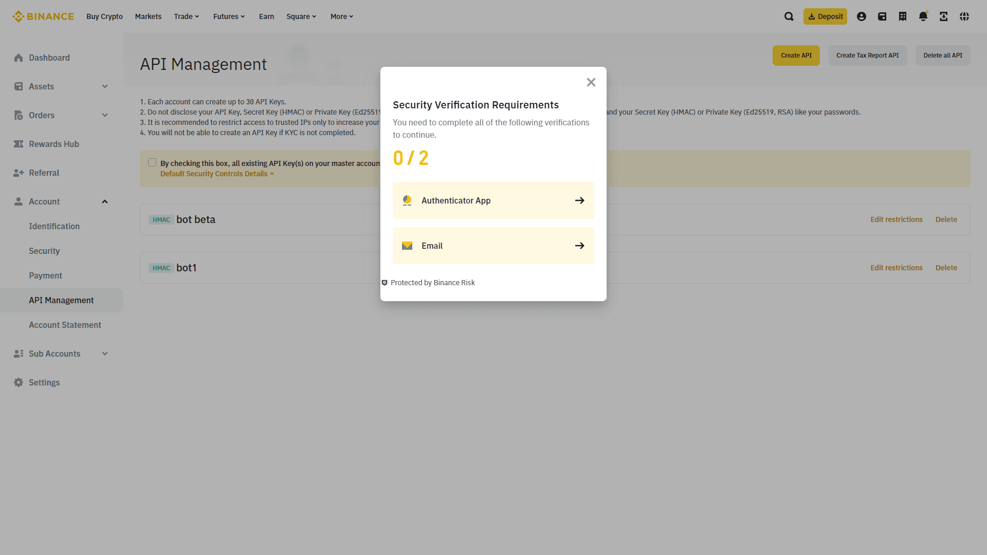 creer api verification securite