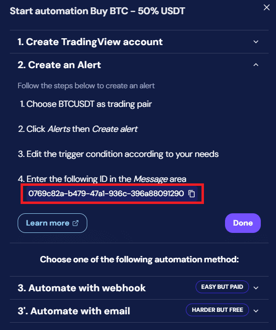 octobot automation identifier