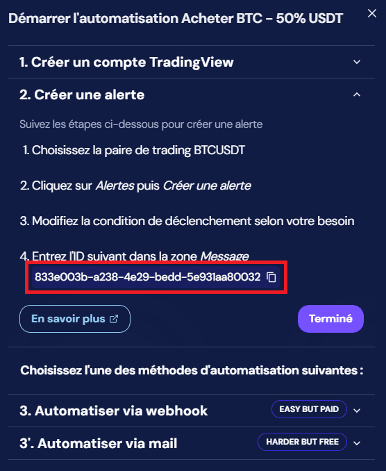 octobot automatisation identifiant