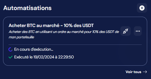 octobot automatisations vue avec alerte tradingview executee