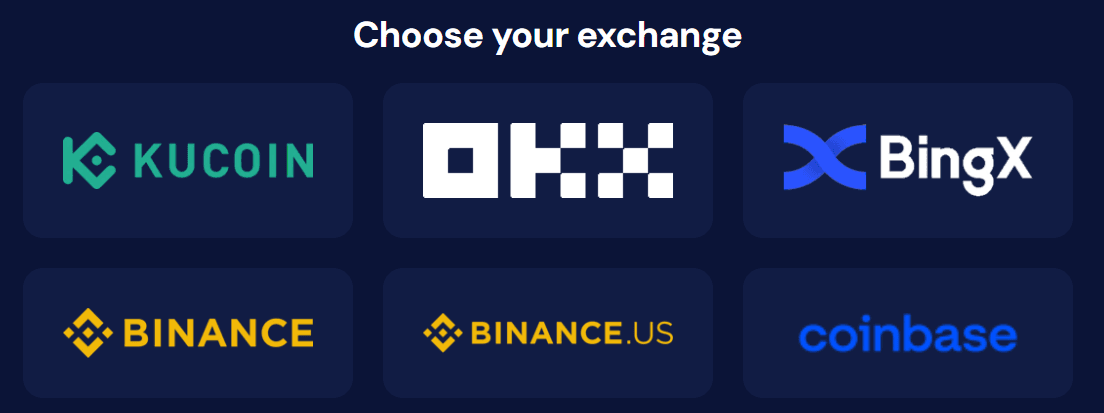 octobot create tradingview bot select exchange