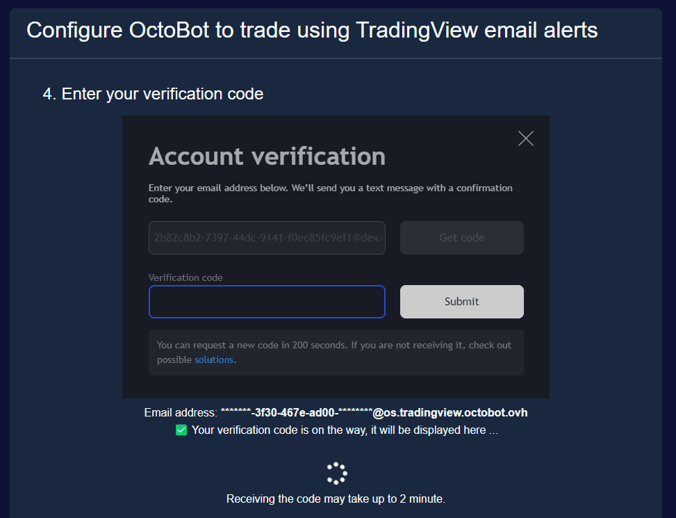 octobot open source attente du code de vérification tradingview
