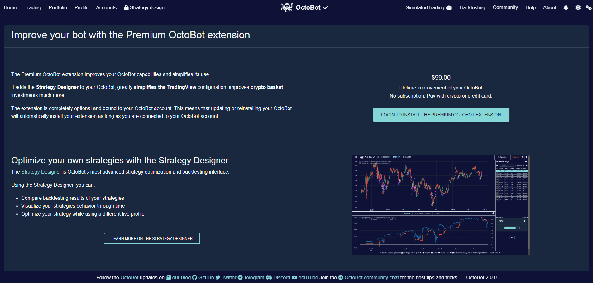 preview de l'extension premium octobot