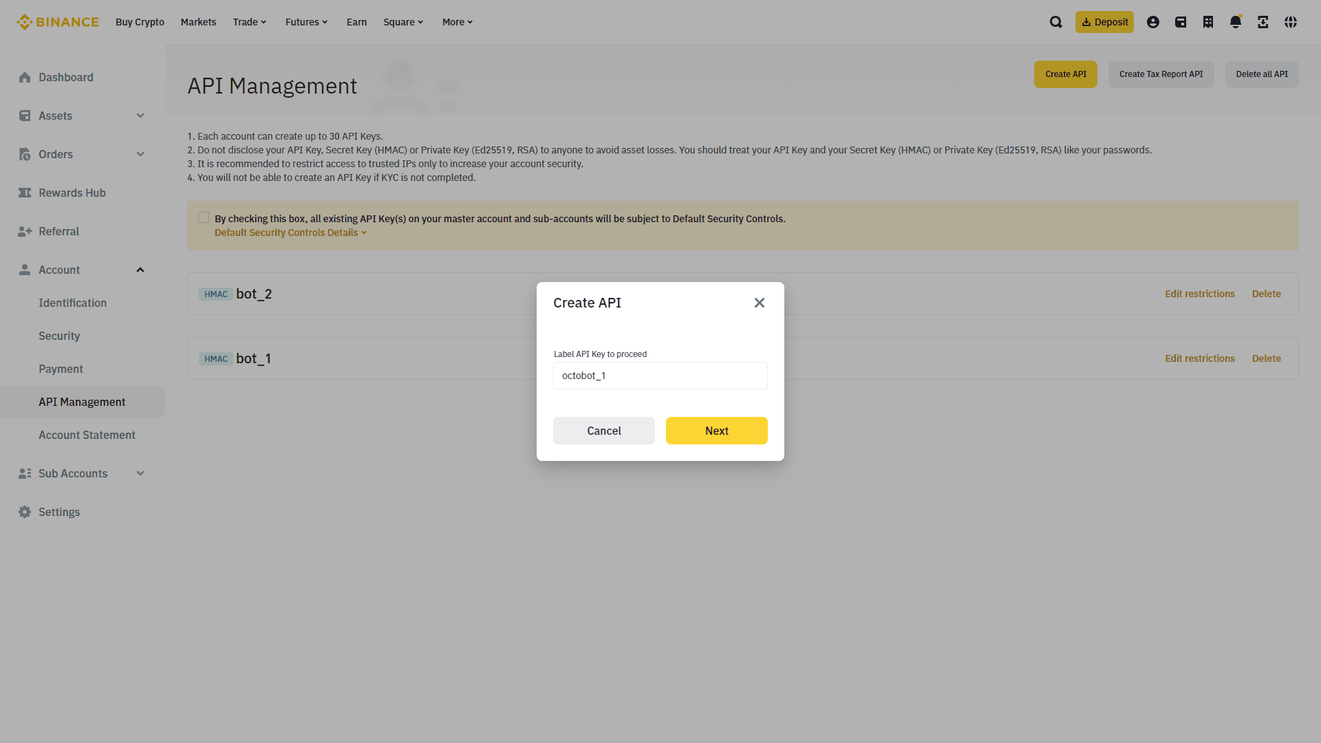 select api name