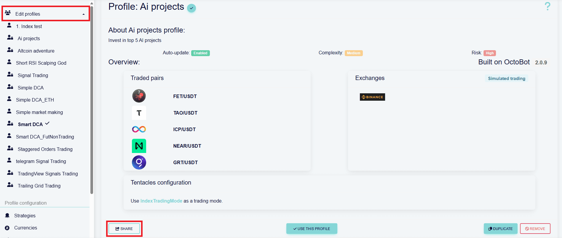 share octobot profile