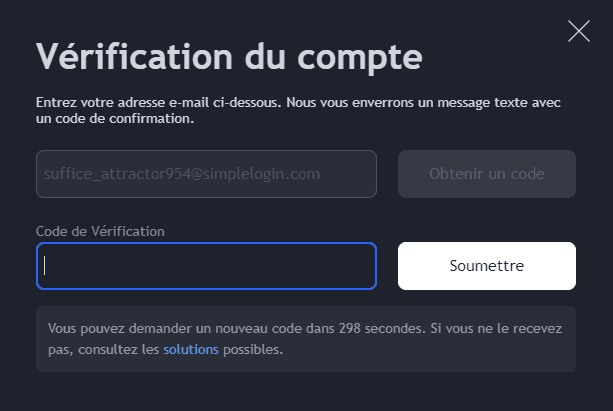 tradingview alerte email form confirm code