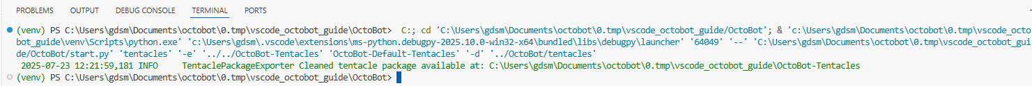 vscode executed export tentacles to repo