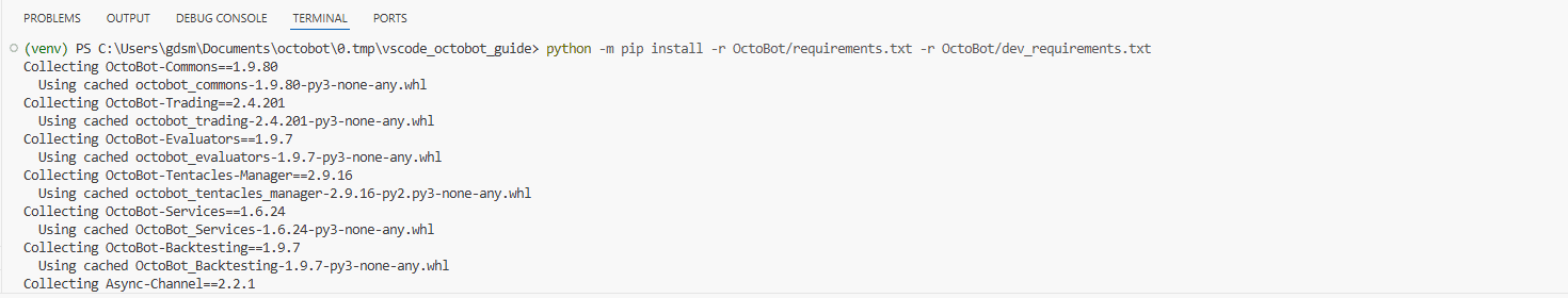 vscode install python requirements